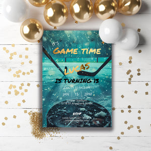 Hockey Birthday Invitation | Editable 5x7 Sports Party Template | Digital Download