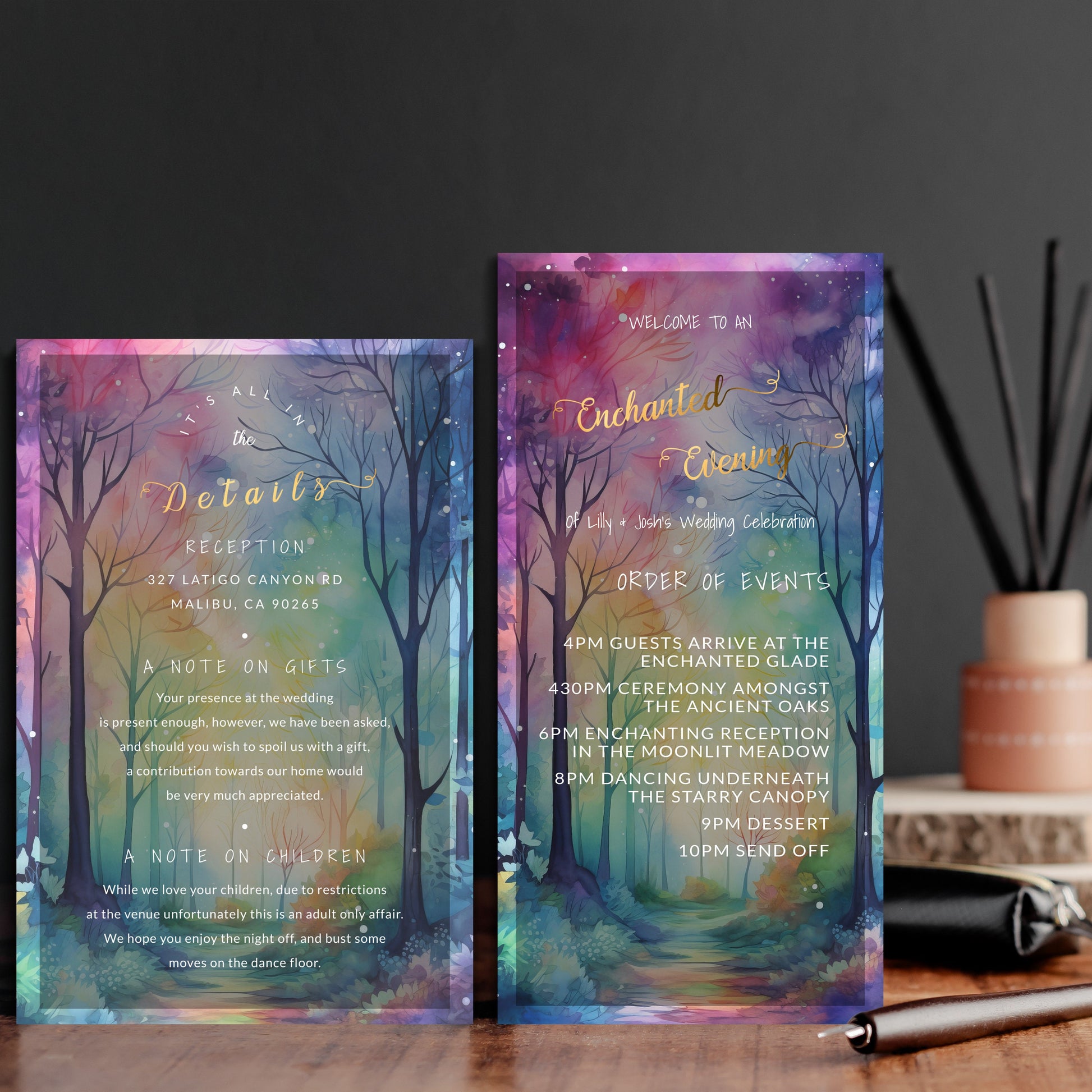 Enchanted Forest Wedding Invitation | Editable Woodland Wedding Invitations Bundle