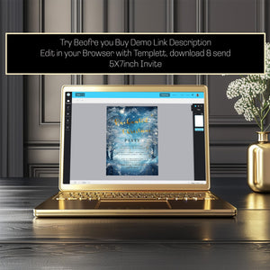 Enchanted Forest Christmas Party Invitation – Elegant Holiday Editable Template