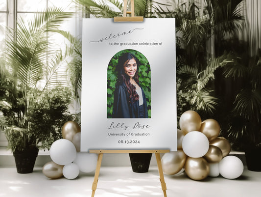 Graduation Party Welcome Sign – Editable Arch Poster Template