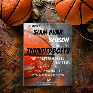 Basketball End of Season Party Invitation: Editable 5x7 Printable