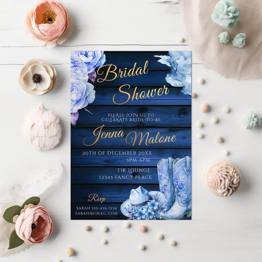 Coastal Cowgirl Bridal Shower Invitation Template