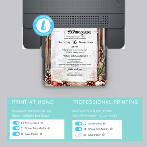 Craft Fair Flyer template-Christmas Craft market- Fall- 8.5x11in-Event Flyer-Printable-Holiday community event