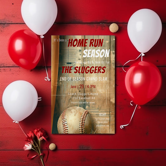 Baseball Team Party Invitation: End of Season Celebration (Printable)