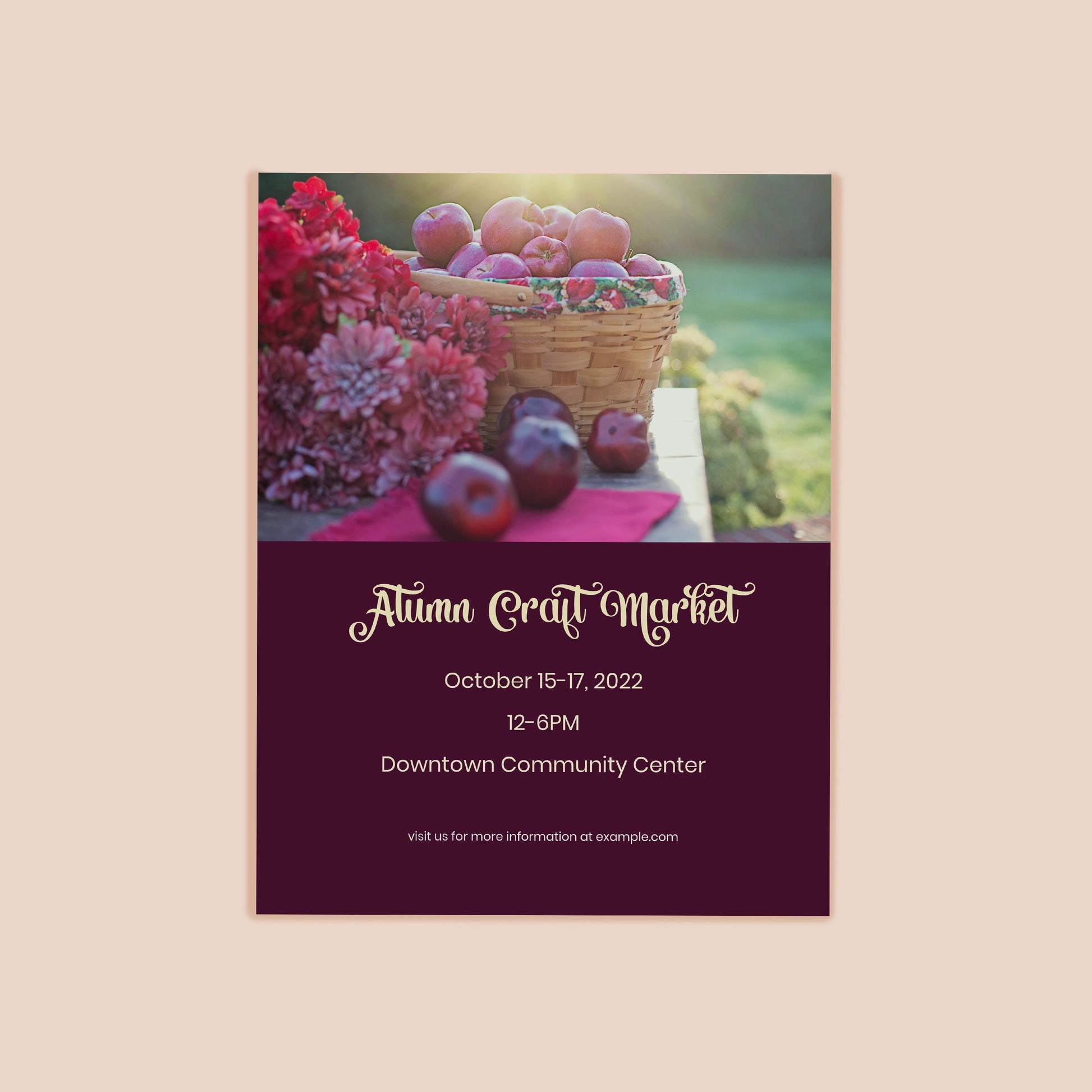 Autumn Craft Fair Flyer Template | Editable Fall Market Event Design | Printable 8.5x11