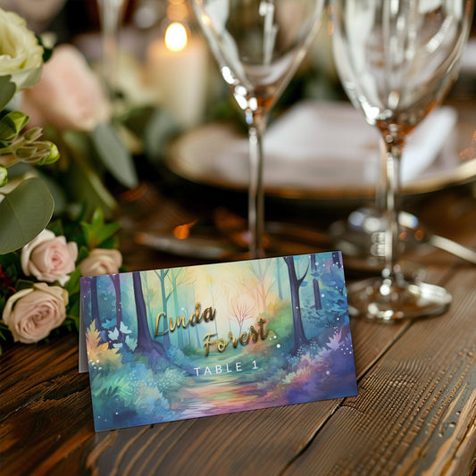 Enchanted Forest Place Cards | Magical Wedding & Party Table Templates