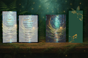 Enchanted Forest Wedding Program and Menu Template Set | Fairytale Woodland Editable Digital Stationery Bundle