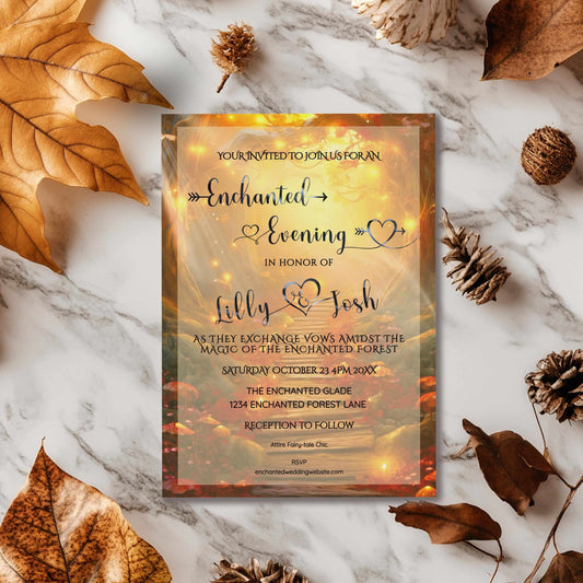 Fall Forest Wedding Invitation | Enchanted Forest Garden Template | Editable 5x7 Digital Download