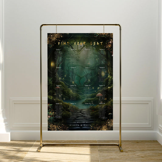 Enchanted Forest Seating Chart – Elegant Editable Wedding Seating Template