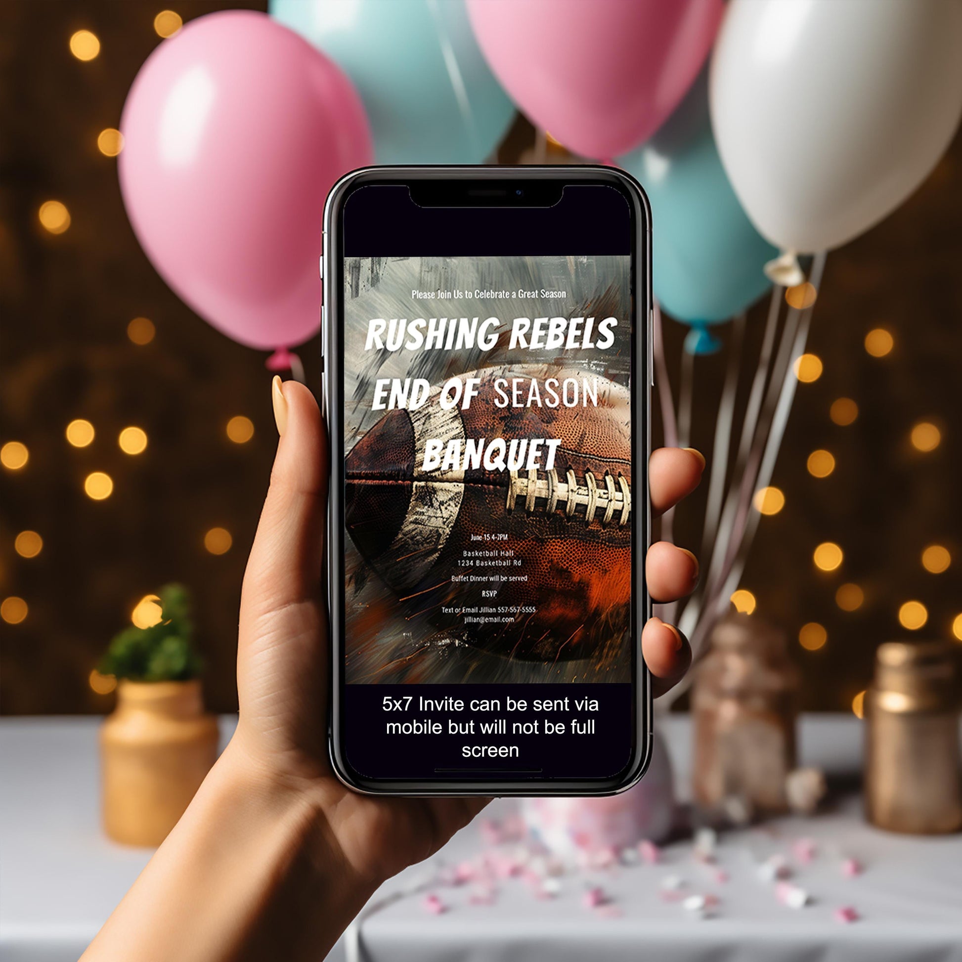 Football Banquet Invitation - Editable Party Invite for Sports Team Celebration