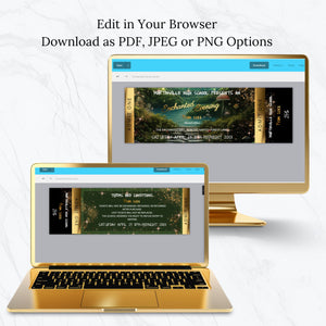 Enchanted Forest Prom Bundle – Editable Invitation, Flyer & Digital Ticket Kit