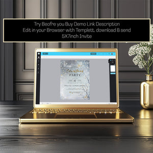 Winter Wonderland Christmas Party Invitation: Enchanted Forest Editable Template