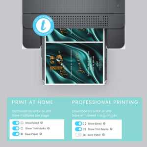 13th Birthday invitation girl teal-Invite Template - Official teenager-editable Digital Download, Teal and Gold-Teen Birthday