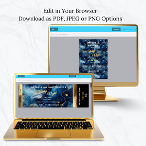 Starry Night Prom Invitation, Flyer & Ticket Bundle | Editable Event Templates | Digital Download