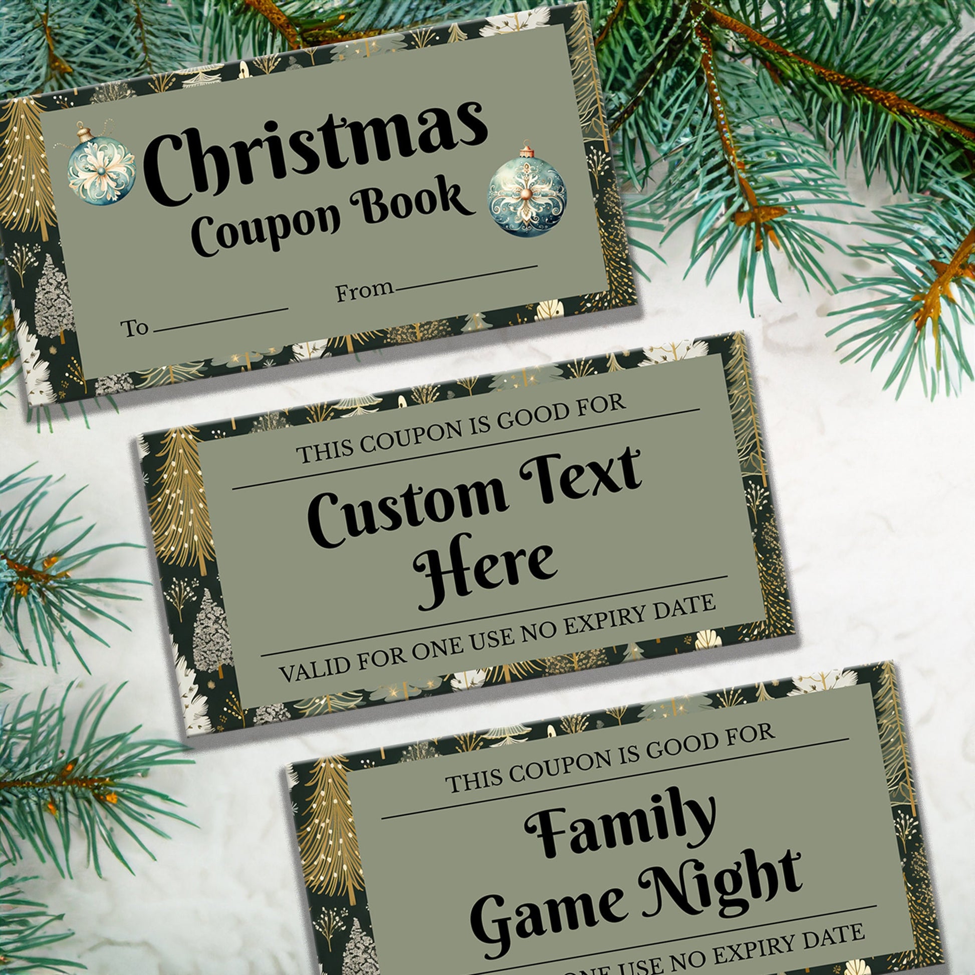 Christmas Coupon Book - Customizable Template | Printable Coupons & Stocking Stuffers
