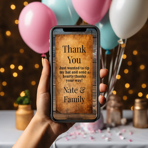 Editable Western Birthday Mobile Invite & Thank You | Wanted Poster, Cowboy Party